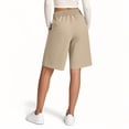 thumbnail image 4 of Womens Athletic Shorts, Audhol Women's Solid Color Comfortable Loose Cotton Shorts Casual Pants Drawstring Sports Pants Sweat Shorts Women Khaki S, 4 of 8