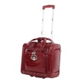 thumbnail image 2 of Kathy Van Zeeland Croco PVC Designer Underseat Luggage - 15 Inch Carry On Suitcase for Women- Lightweight Under Seat Bag with 2-Rolling Spinner Wheels (Burgundy), 2 of 5