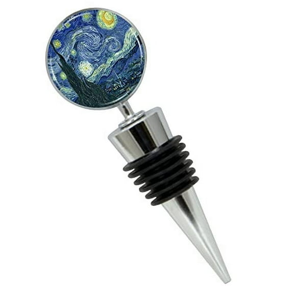 Van Gogh Starry Night Wine Bottle Stopper In Gift Box, Perfect For House Warming Gift