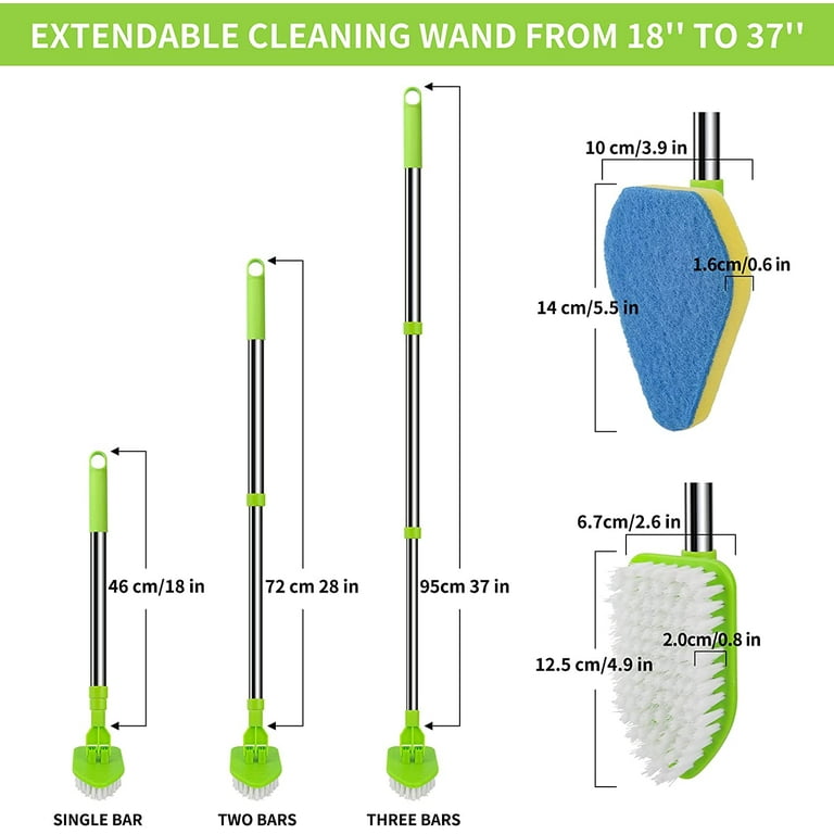 Bathroom 3 In 1 Shower Cleaning Brush, Scrubbing Brush With 51'' Long  Handle And Locking Head, Detachable Tile Cleaner Brush Cleaning Products  For Sho