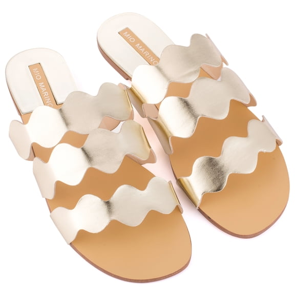 Mio Marino Frillscalloped Slide Sandals for Women