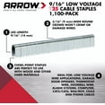thumbnail image 4 of Arrow T25 9/16" Heavy Duty Cable Staples - 1000 Count, for Computer, Phone Cables, New, 4 of 9