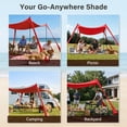 thumbnail image 6 of KAMEROUT Beach Tent, 7.5x7.5FT Easy Pop Up Beach Canopy Sun Shade UPF 50+ Protection with 4 Windproof Stability Poles and Sandbags, Outdoor Sun Shelter for Family Camping, Red, 6 of 9