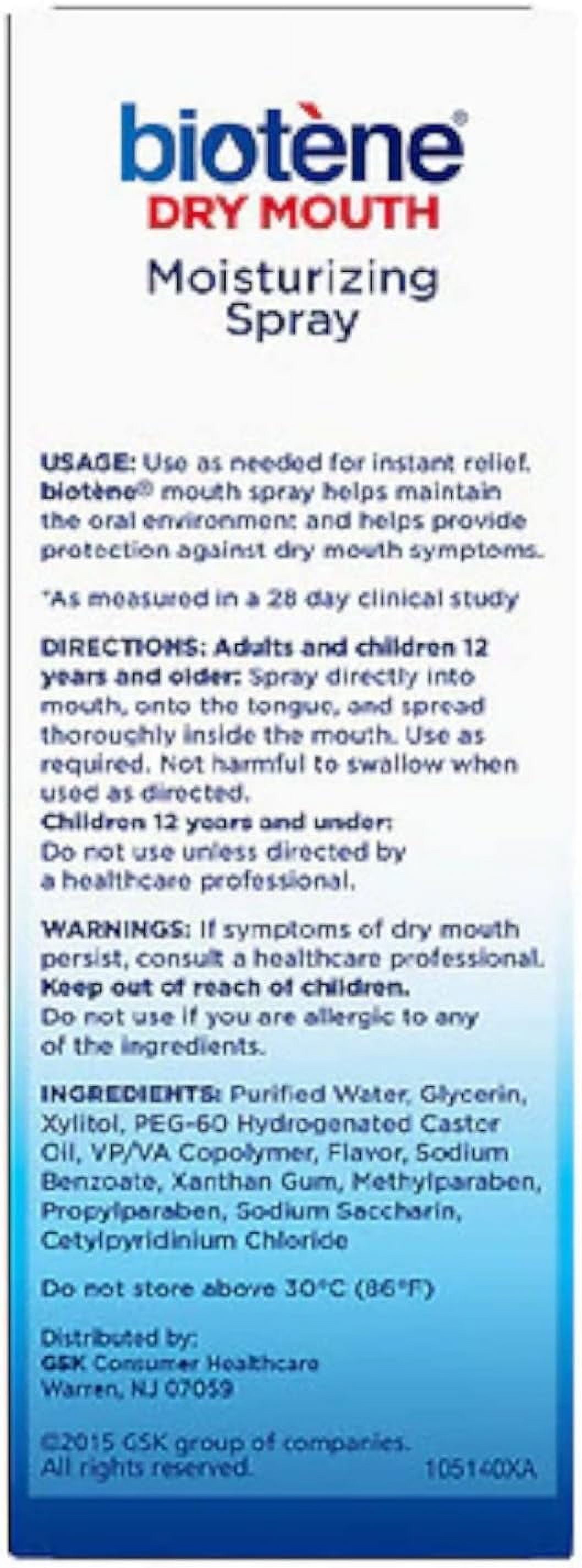Biotene Moisturizing Gentle Mint Mouth Spray 1.5 oz Pack of 5
