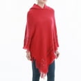 thumbnail image 5 of Summer Clearance Sale! TMOYZQ Hooded Shawls Cape For Women, Crochet Knitted Fringe Hem Pullover Sweater Swimsuit Coverup Beach Cover Ups for Swimwear Bathing Suit Cover Ups, 5 of 5