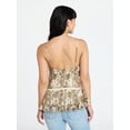 thumbnail image 3 of No Boundaries Button Front Ruffle Lace Trim Cami Top, Women's XXS-XXL, 3 of 5
