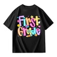 thumbnail image 2 of Girls T Shirts Short Sleeve Crew Neck Graphic Tees Casual Letter Print School Days Stylish Campus T-Shirts for Girls Size 3-4Y, 2 of 7