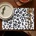 thumbnail image 4 of Abstract Leopard Pattern Placemats Set of 6, Flax Linen Heat Resistant Wrinkle Free with Animal Print Design for Artistic Jungle Dining Style, 4 of 5