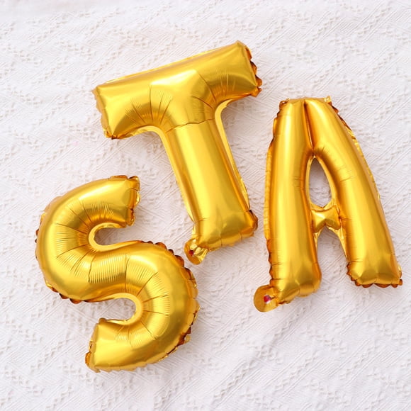 OULII 1 Set Golden Balloons Aluminium Foil Letter Shape For Party Centerpieces Tables