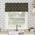 thumbnail image 4 of Christmas Tree Valances for Windows Red Butterflies Winter Retro Texture Rod Pocket Curtain Valance Window Treatment Short Curtains for Kitchen Living Room, 60"x14", 4 of 5