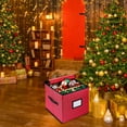 thumbnail image 5 of Ferjadq Christmas Ornament Storage Box Adjustable Dividers Zippered Top Xmas Decoraions Storage Bag Keeps Holiday Clean Dry for Next Season(Red), 5 of 8