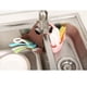 thumbnail image 4 of Organizador de cocina con botón a presión ajustable, soporte para esponja, cesta para paños de cocina, jabonera, soporte para colgar en el fregadero (rosa), 4 of 7