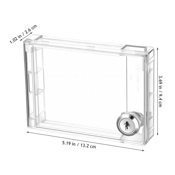 SEWOART 1Set Transparent Childproof Switch Plate Guard with Lock for Central Air Conditioning Panel