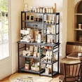 thumbnail image 3 of Amadwell 39.4" Large Bakers Rack, 6-Tier Microwave Stand with Power Outlets, Kitchen Shelf with Wire Basket, 3 of 8