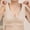 Khaki, variant on Women's polyester-cotton blend White nylon underwear Thin Breathable Underwear For Women With Small Chest And Flat Chest Showing Big Gathered Outward Expansion Anti Drooping No Bra