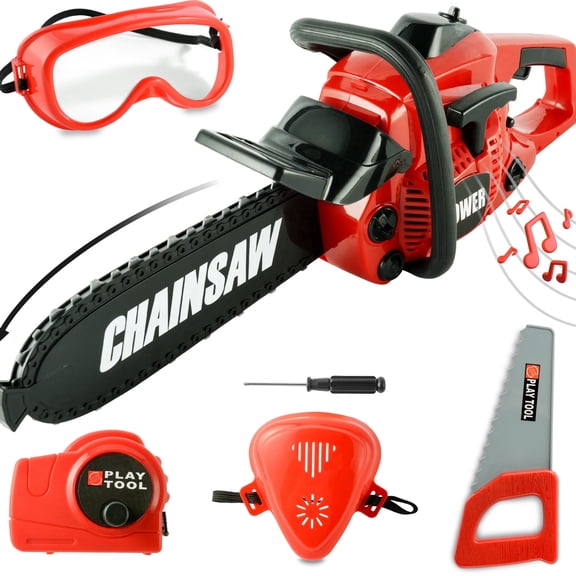YCFUN Kids Chainsaw Toy, Pretend Play Chainsaw Tool with Sound, Outdoor Play Construction Toys & Tools for Kids Ages 3-6