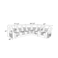 thumbnail image 3 of MAYEERTY 6-Seater Recliner Sectional Sofa Set, Leather Reclining Couch with LED Lights, USB & Storage for Living Room, Home Theater, 3 of 11