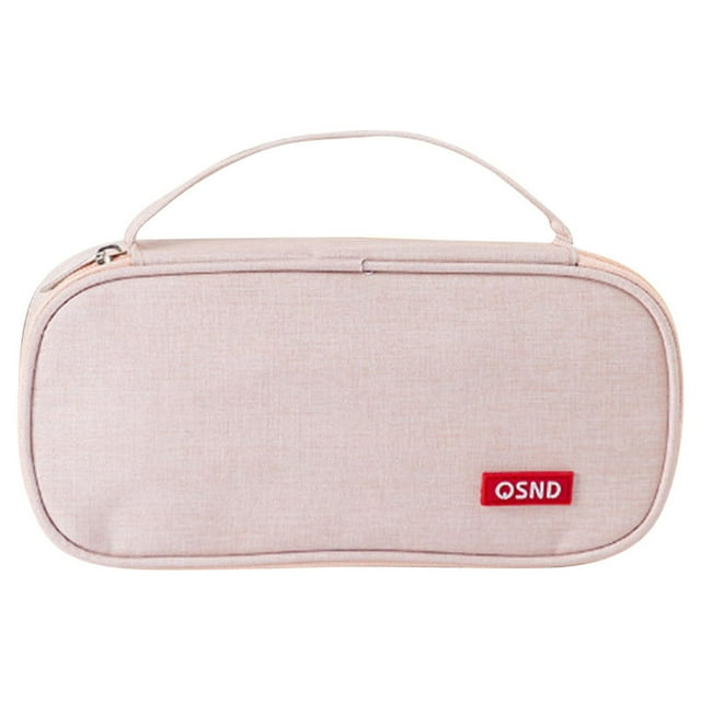 CEHVOM Portable Double-layer Large Capacity Pencil Case Oxford Cloth Solid Color Student Stationery Storage Pencil Case Bag Clearance