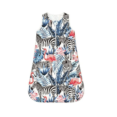 

Cauagu Flamingo And Zebra for Infant Wearable Blanket Unisex Girl Boy Swaddle Transition Sack - Newborn Essentials Sleep Clothes-Medium