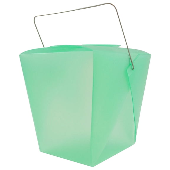 JAM Paper® Plastic Chinese Takeout Container - Large - 4 x 3 1/2 x 4 - Green - 60/pack