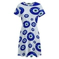 thumbnail image 4 of Evil Eye Symbol Women's Dress Short Sleeve Summer Sundress Summer Women Clothes, 4 of 7