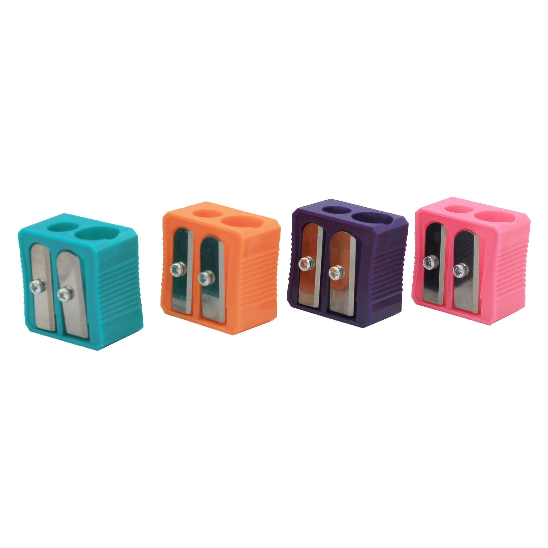 Baumgartens Dual Hole Plastic Pencil Sharpener, Assorted Colors, Pack of 20