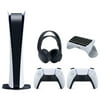 Sony Playstation 5 Digital Edition Console with Extra White Controller, Black PULSE 3D Headset and Surge QuickType 2.0 Wireless PS5 Controller Keypad Bundle