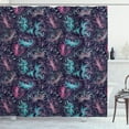 thumbnail image 1 of Ambesonne Abstract Shower Curtain, Floral Outline Drawings, 69"Wx84"L, Dark Purple Multicolor, 1 of 2