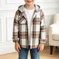 thumbnail image 2 of mgoYE Boys Jackets Hoodie Plaid Long Sleeve Toddler Button Shirts Top for Fall, 2 of 5
