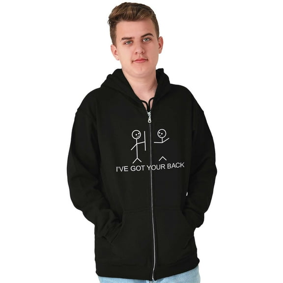 I've Got Your Back Funny Nerdy Unisex Fleece Graphic Zip Up Hoodie Brisco Brands 2X