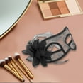 thumbnail image 4 of Unique Bargains Halloween Christmas 1 Pc Floral Lace Half Face Party Mask for Masquerade Party Black, 4 of 5