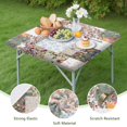 thumbnail image 4 of Pioneer Flower Floral Print Pattern Square Fitted Tablecloth with Elastic Edge,Square Table Cover,Washable Elastic Table Cover for Home Kitchen Party Decor 34"x34", 4 of 6