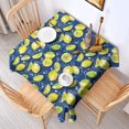 thumbnail image 2 of Yellow Lemon Fruit Slices Blue Pattern Square Tablecloth,Waterproof Square Table Cover,Wipeable Spillproof Washable Table Cover for Home Kitchen Party Decor 60"x60"(152x152cm), 2 of 6