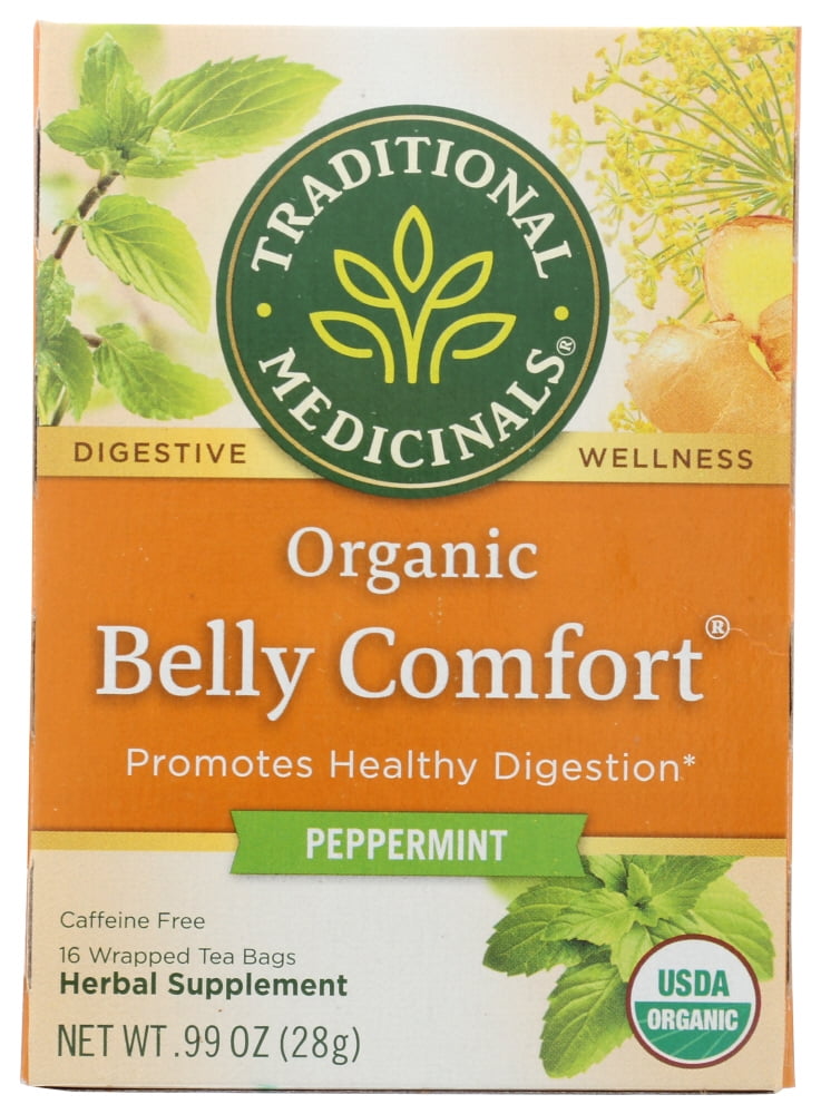 Traditional Medicinals Belly Comfort Organic Peppermint Herbal Supplement 16 Count 99 Oz Walmart Com Walmart Com