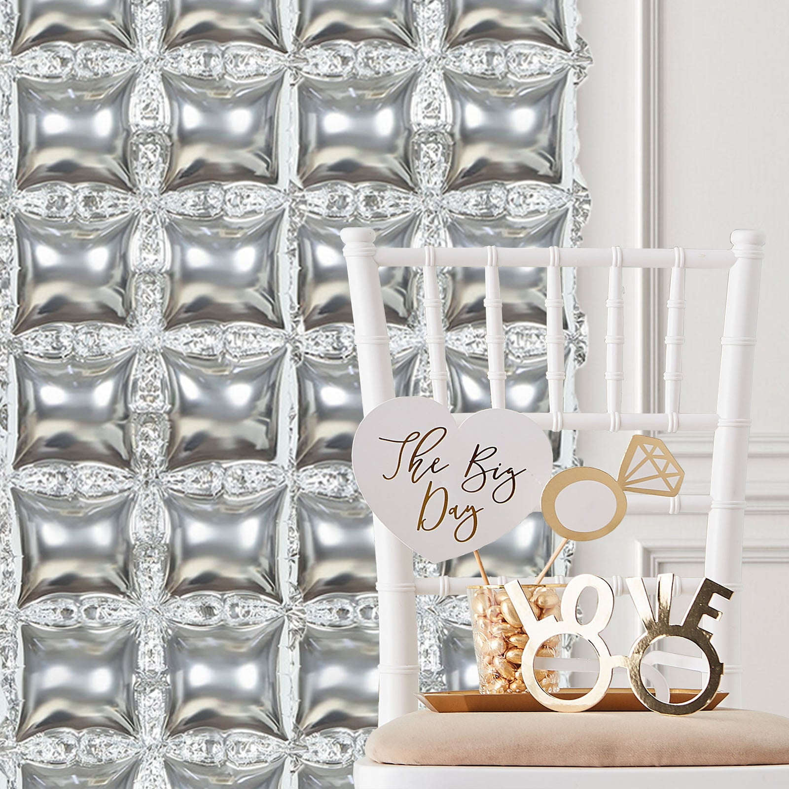 Efavormart 10 Pack | Metallic Silver Double Row Mylar Foil Balloon ...