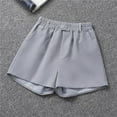 thumbnail image 4 of Women's Casual Shorts Summer Comfortable Vacation Elastic Waist Stylish Solid Color Button Detail Lightweight Breathable Straight Leg Corduroy Pants Womens Women Pants Casual Women Elastic Waist Pants, 4 of 5