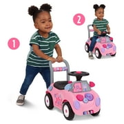 Radio Flyer Creativity Car, 3 in 1 Push Walker & Ride-on with Interactive Features, Pink