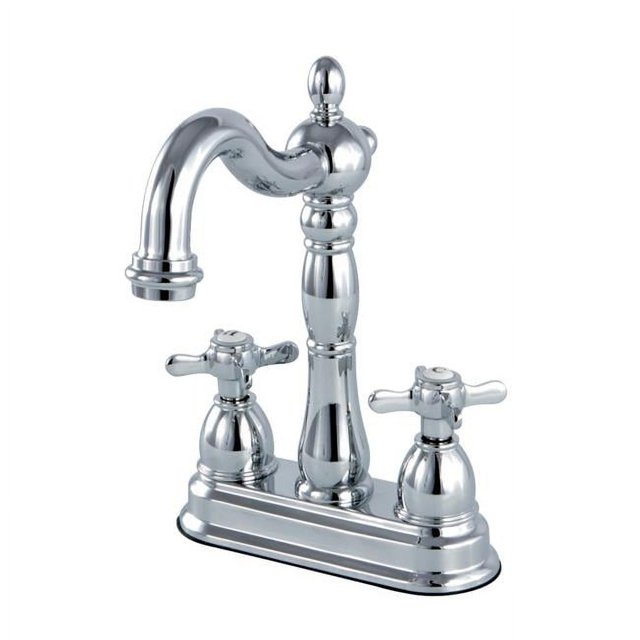 Kingston Brass KB1491BEX Robinet de Bar Centre 4 Pouces avec Poignée Transversale Classique, Chromé