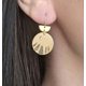 thumbnail image 5 of Xiao Hua Pendientes colgantes de joyería retro de estilo de diseño simple y único en oro, 5 of 5