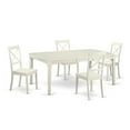 thumbnail image 2 of East West Furniture  5 Piece Dining Table Set- a Rectangle Kitchen Table and 4 Kitchen Dining Chairs, Linen White, 2 of 5