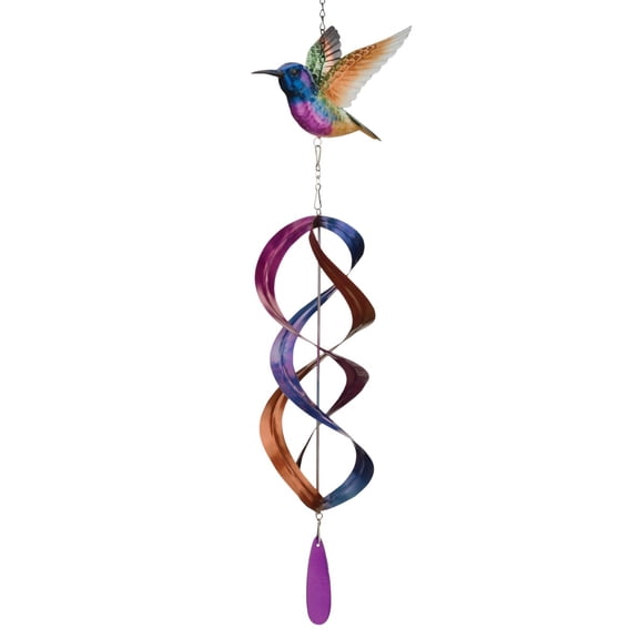 Regal Art & Gift Hanging Wind Spinner - Purple Coronet Metal 37.5" Kinetic Garden