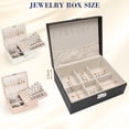 thumbnail image 5 of Jewelry OrganizerLarge 2 Layer Jewelry Storage Case, PU Leather Jewelry Boxes with Removable Tray&Lock for Women and Girls Rings Earrings Necklace Bracelets Watches, Black, 5 of 7