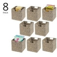 thumbnail image 2 of mDesign Woven Hyacinth Kitchen Storage Organizer Basket Bin, 8 Pack, Gray Wash, 2 of 8