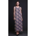 thumbnail image 3 of Bimba Robe de Soirée Longue Maxi Dos Nu à Bretelles Spaghetti Imprimée Florale en Rayonne pour Femmes - Très Grande Taille, 3 of 5