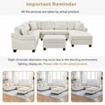 thumbnail image 4 of Villeston 111.8" U-shaped Sofa Chenille Upholstered Sofa Couch with Movable Storage Ottoman for Living Room,Beige, 4 of 9