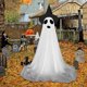 thumbnail image 4 of Sombrero fantasma luminoso con LED para Halloween: decoración espeluznante para porche y patio con tela blanca iluminada para uso en exteriores., 4 of 6