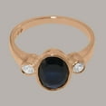 thumbnail image 5 of LBG British Made 14k Rose Gold Natural Sapphire & Diamond Womens Promise Ring - 33 size options - Size 10.75, 5 of 6