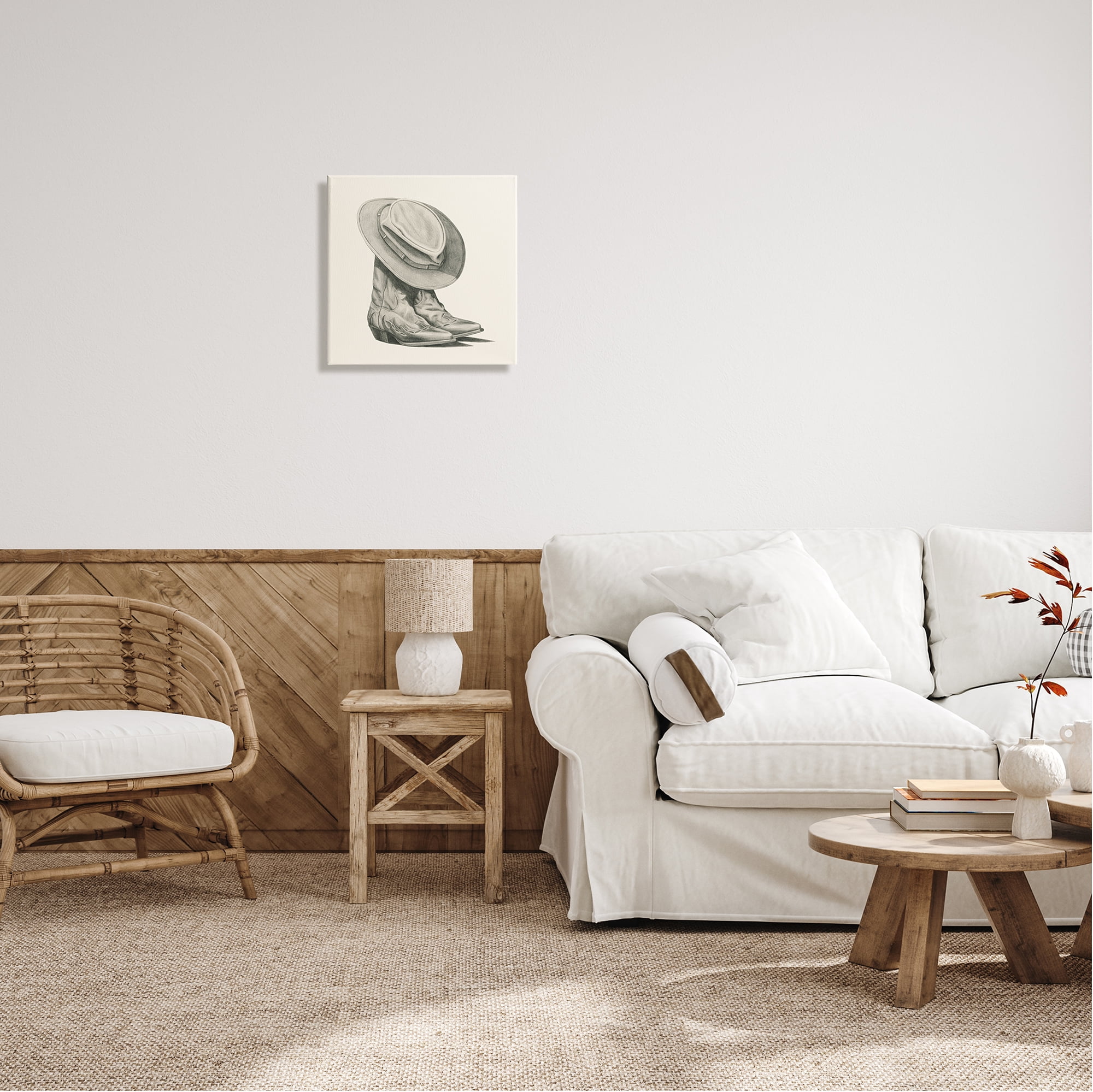 Stupell Industries Rodeo Boots Drawing Beauty & Fashion Drawing Gallery Wrapped Canvas Print Wall Art, 17 x 17