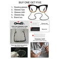 thumbnail image 6 of MARE AZZURO Oversized Reader Glasses Women Trendy Large Readers 0.0 1.0 1.25 1.5 1.75 2.0 2.25 2.5 2.75 3.0 3.5 4.0(Black/Leopard, 400) Composite Lens, 6 of 7