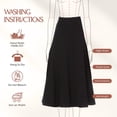 thumbnail image 2 of BGDK Women’s Cotton Midi 33 inch Length Panel Skirt- Elastic Waist Office Pleated Skirt black medium, 2 of 5